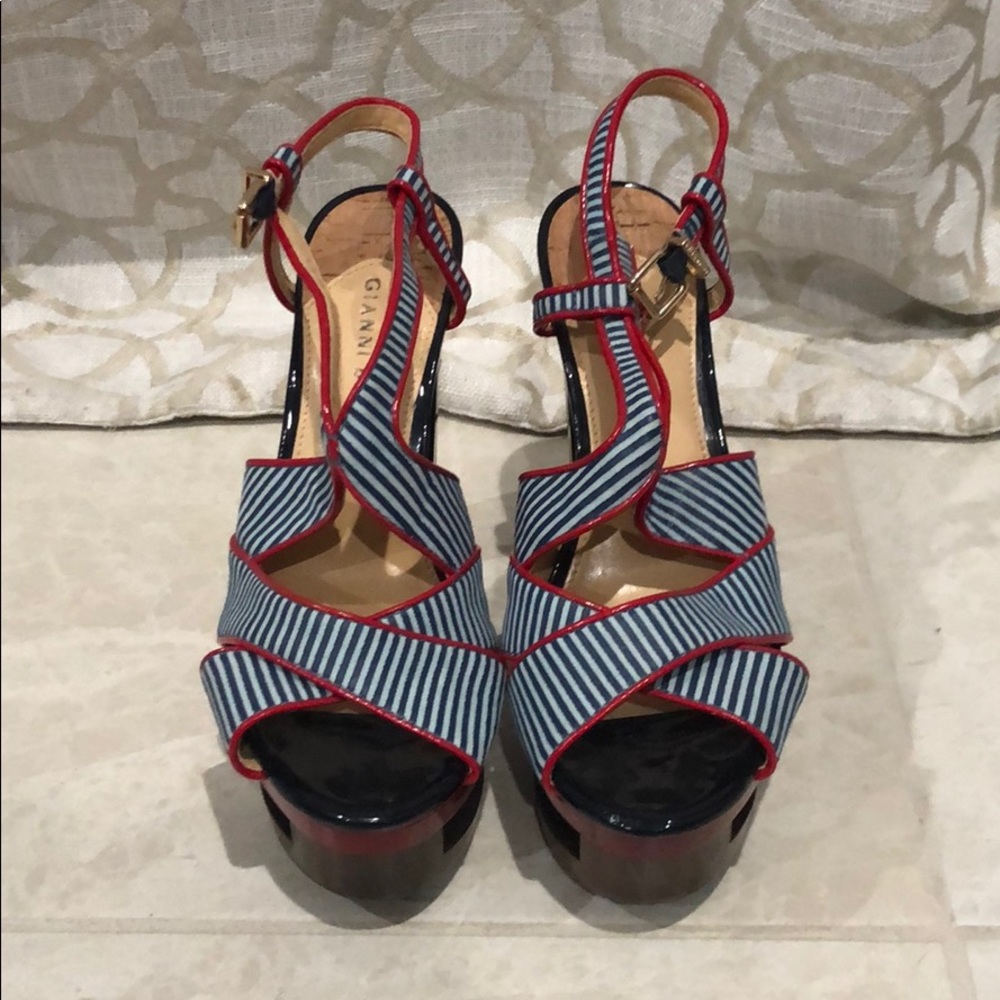 Striped heels